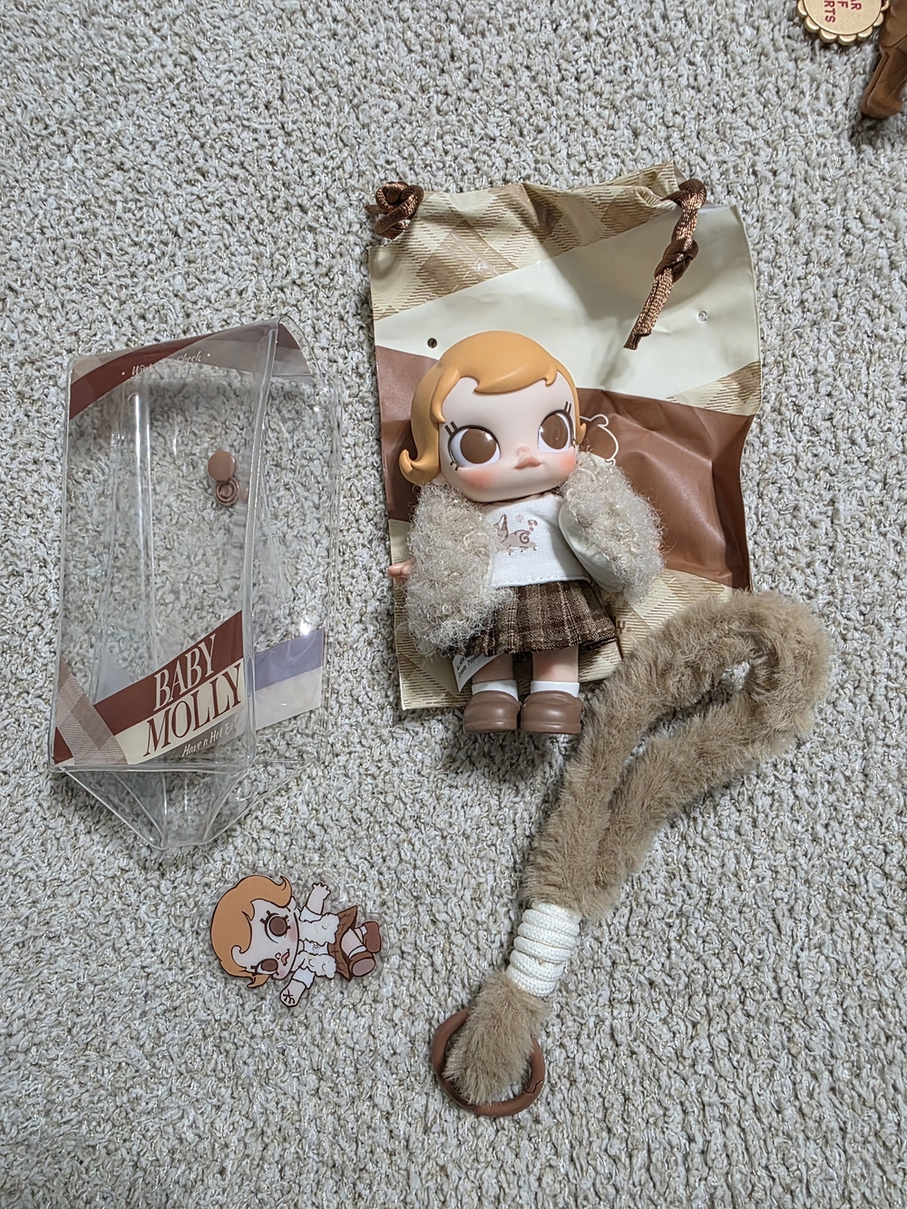 Baby Molly Fit Check with Fuzzy Coat - Brown & Cream